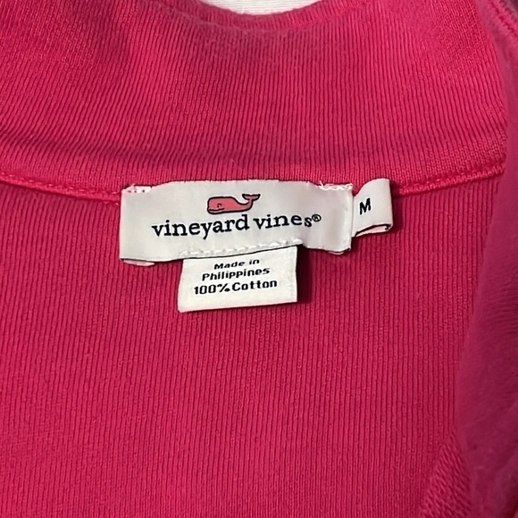 Vineyard Vines Pink & White Striped Quarter Zip Pullover - Picture 4 of 4